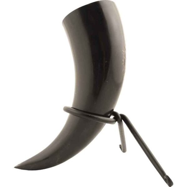 Vegvisir Viking Drinking Horn with Stand