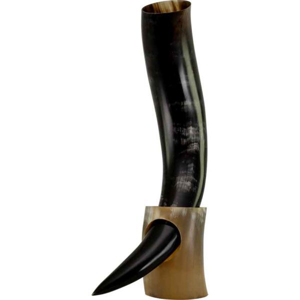 Viking Drinking Horn with Horn Stand