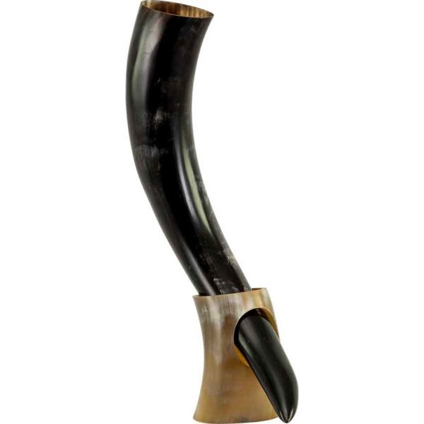 Viking Drinking Horn with Horn Stand