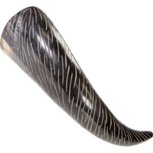 Skadi Carved Drinking Horn with Stand