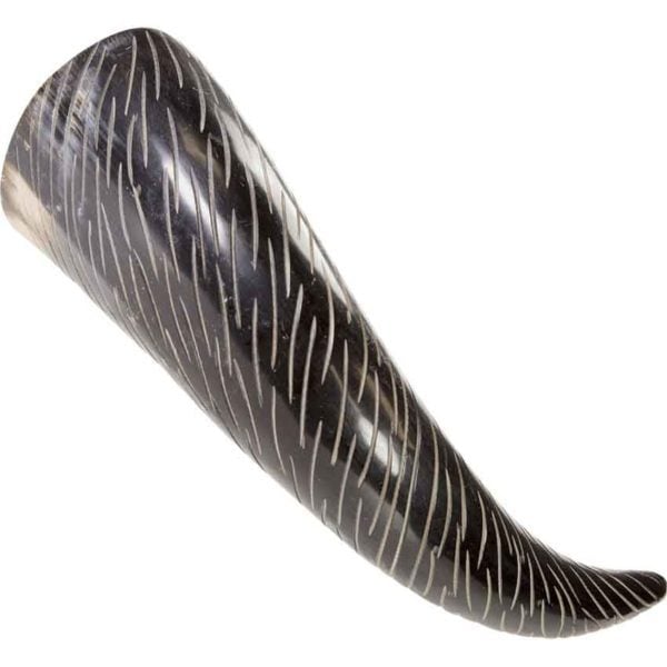 Skadi Carved Drinking Horn with Stand
