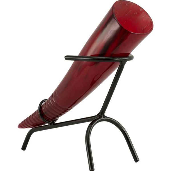 Red Decorative Horn with Stand