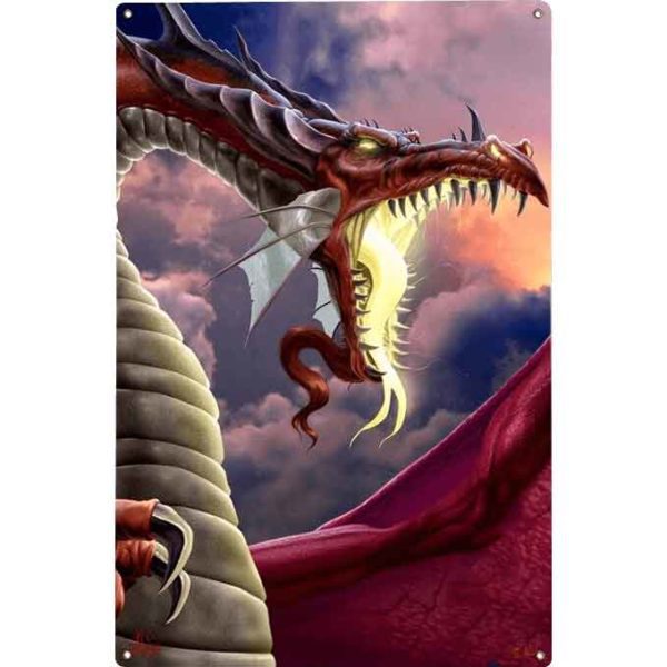 Wretched Dragon Metal Sign