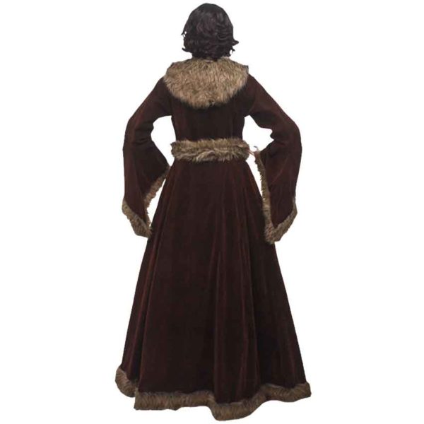 Womens Medieval Fur Trimmed Coat
