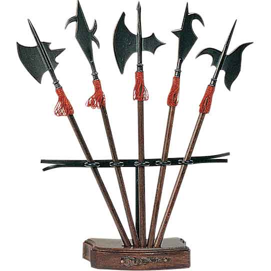 PICK YOUR WEAPON Black Halberd Medieval Knights Plastic Weapon Accessory Toys 