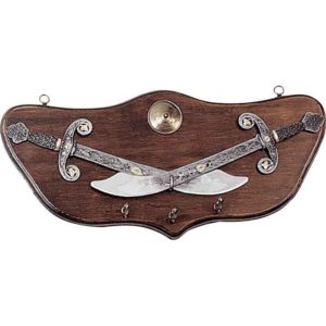 Dual Scimitar Display Plaque with Pegs