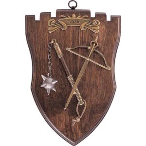 Antique Spanish Wall Crest with Crossed Sword Display