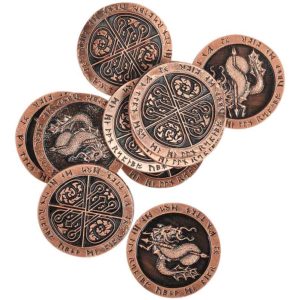 Set of 10 Copper Fire LARP Coins