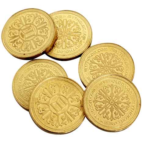 Set of 10 Gold LARP Coins