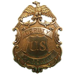 Brass US Marshal Shield and Eagle Badge