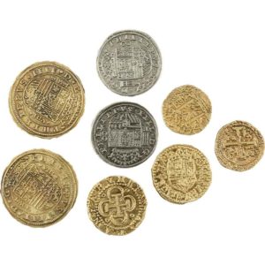 Leather Bag Of Coin Pieces Of Eight