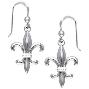 Sterling Silver Fleur de Lis Earrings