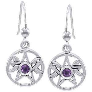 Pagan Moon Pentacle Earrings