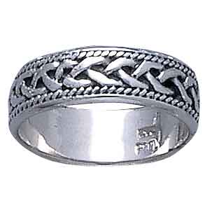 Celtic Knotwork Silver Ring - PS-TR041 - Medieval Collectibles