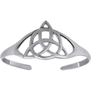 White Bronze Classic Triquetra Cuff