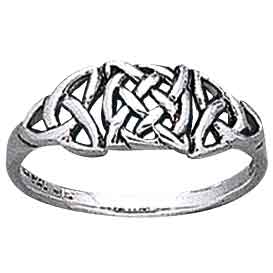 White Bronze Celtic Infinity Ring