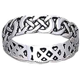 White Bronze Celtic Endless Knot Band