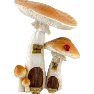 Yellow Mushroom Fairy Garden Houses