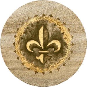 Fleur-de-Lis Round Sandstone Trivet