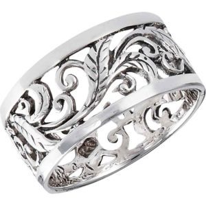 Sterling Silver Foliate Band