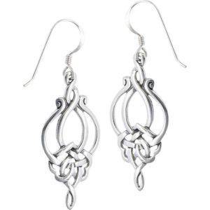 Sterling Silver Knotwork Rosebud Earrings