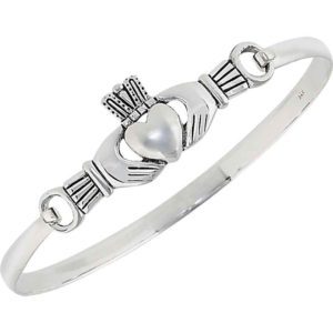 Sterling Silver Claddagh Bangle