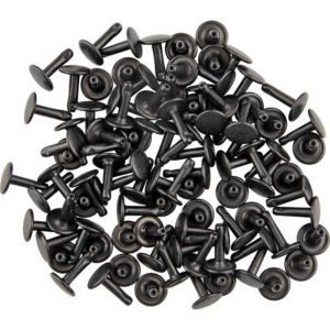 Double Cap Rivets - Black - 7/16 Inch - 100 Pack