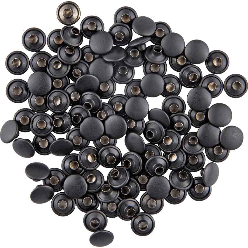 Double Cap Rivets Black 7/16 Inch 100 Pack