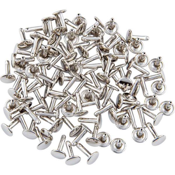 Double Cap Rivets - Nickel Plated - 7/16 Inch - 100 Pack