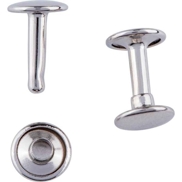 Double Cap Rivets - Nickel Plated - 7/16 Inch - 100 Pack