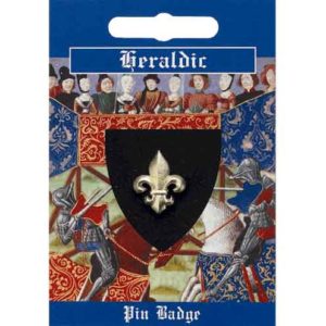 Gold Heraldic Fleur de lis Pin Badge