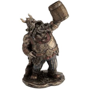 Viking Warrior Toasting With Wooden Mug Statue