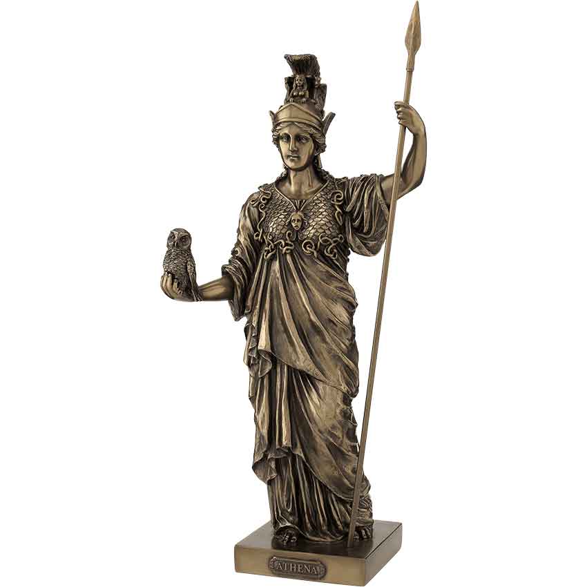 Athena statue, the ancient Greek goddess of knowledge and wisdom Stock  Photo