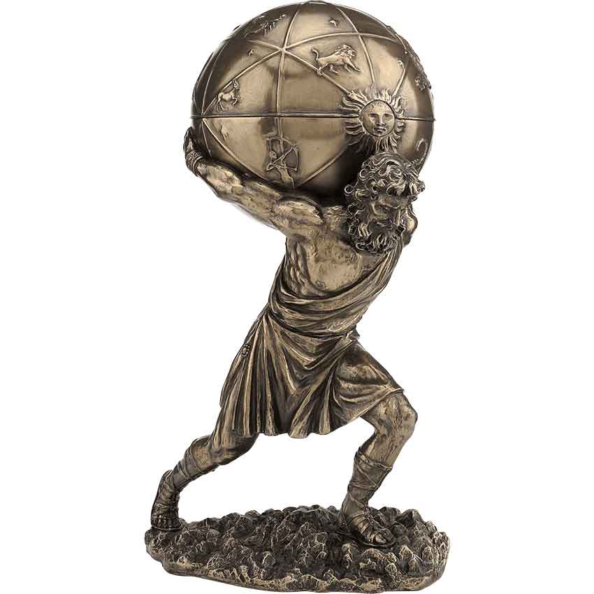 Kneeling Atlas Holding Heavens Statue Trinket Box Kneeling Atlas Holding Heavens Statue Trinket Box