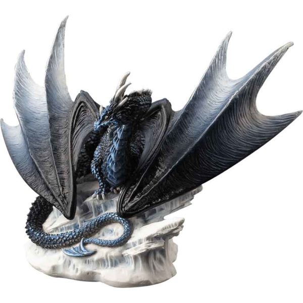 Dark Blue Frost Dragon Statue