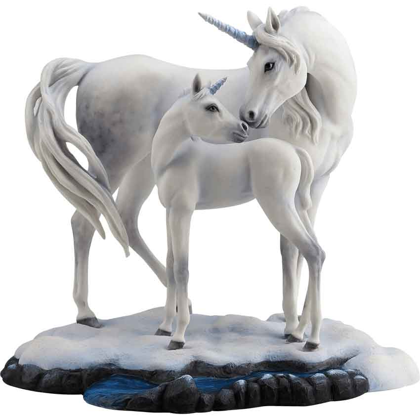 Unicorn and Foal Statue WU1924 Medieval Collectibles