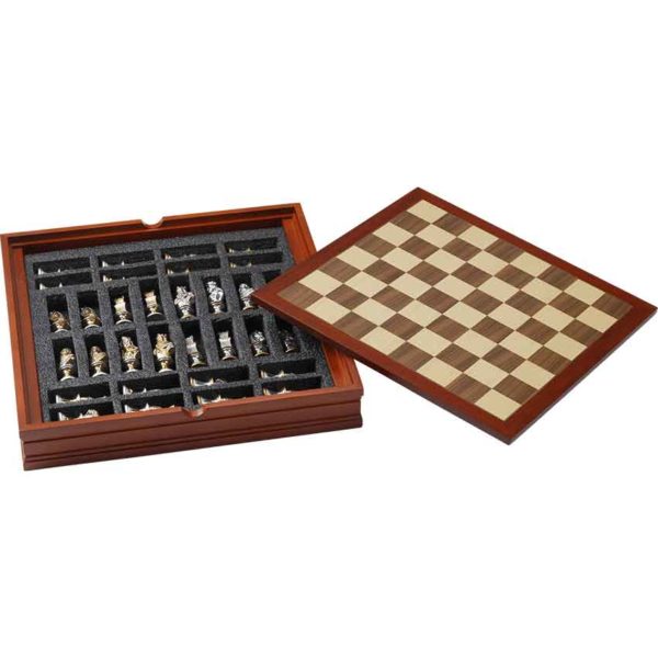 Medieval Chess Set with Box Board