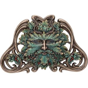 Winter Mistletoe Bronze Greenman Plaque