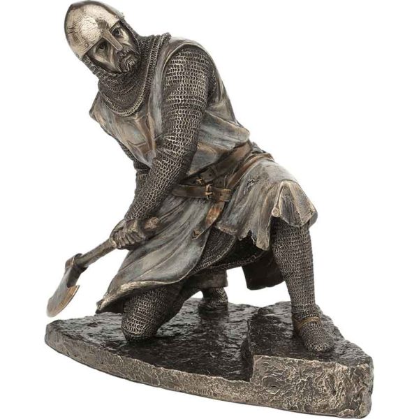 Kneeling Knights Templar with Axe Statue