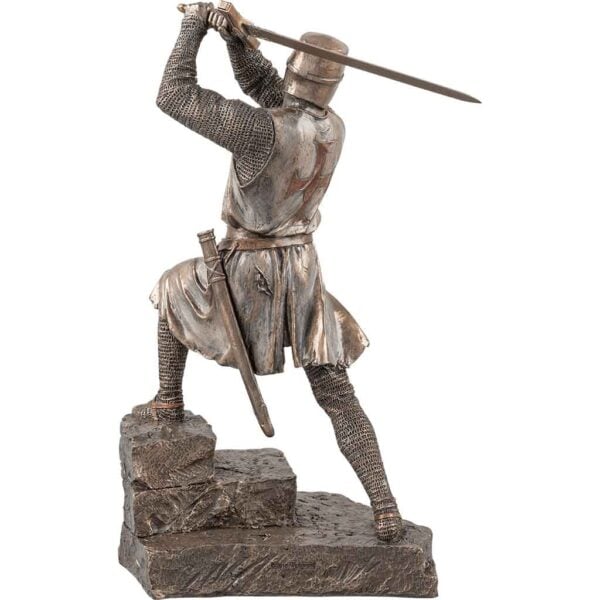 Knights Templar with Two Handed Sword Statue