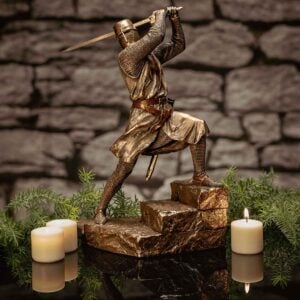 Knights Templar with Two Handed Sword Statue