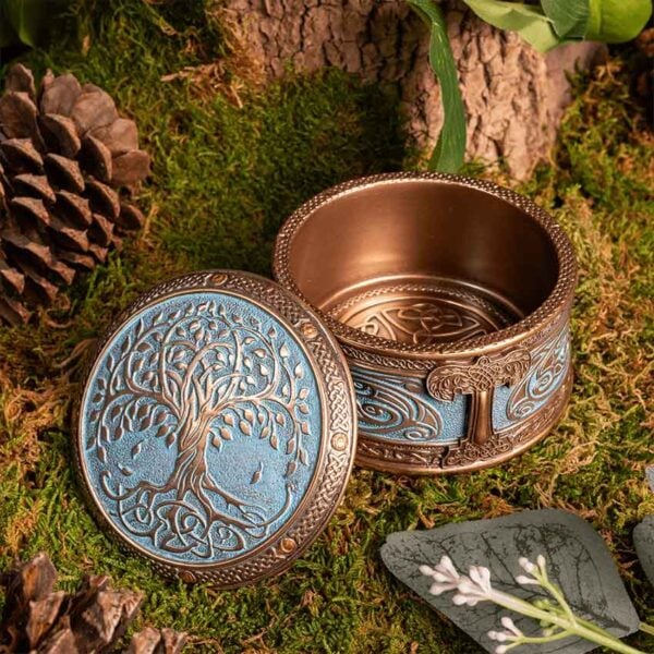 Round Tree of Life Bronze Trinket Box