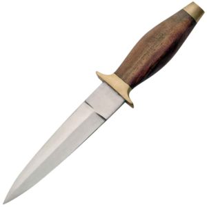 Wood Handle Boot Knife with Sheath - 7 Inch