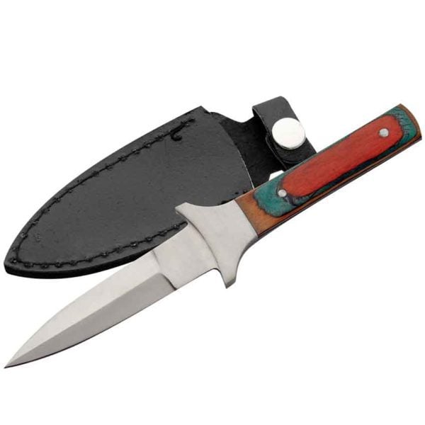Slim Color Wood Boot Knife
