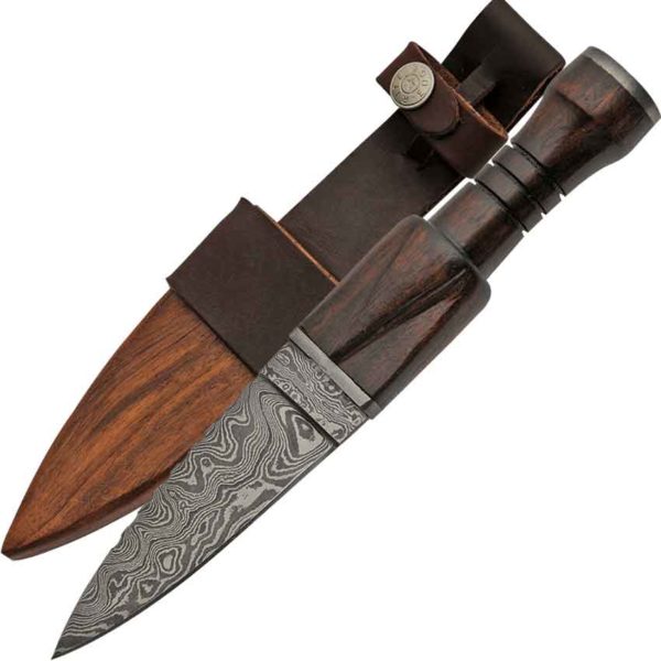 Rosewood Damascus Sgian Dubh