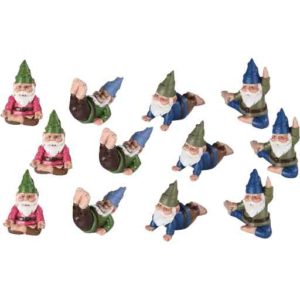 Fairy Garden Yoga Gnome Statue Set