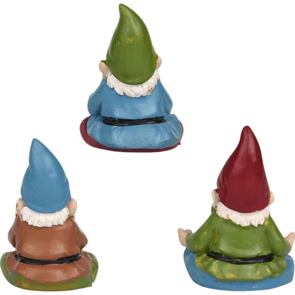 Yoga Gnome Fairy Garden Statue Trio