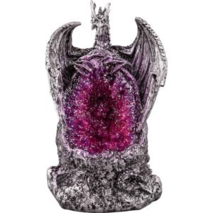 Grey Dragon with LED Crystal Stone Statue