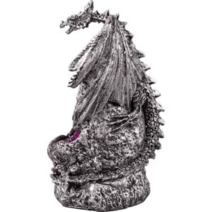 Grey Dragon with LED Crystal Stone Statue