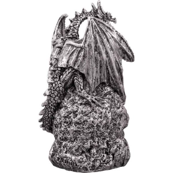 Grey Dragon with LED Crystal Stone Statue